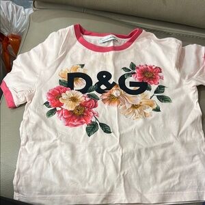 D&G Kids Floral Pink T-Shirt